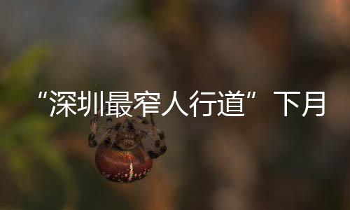 “深圳最窄人行道”下月启动施工改造 月启河道保护区叠加区域