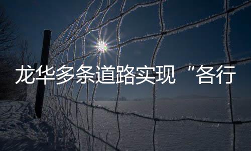 龙华多条道路实现“各行其道” 各行其道因路”三制宜原则